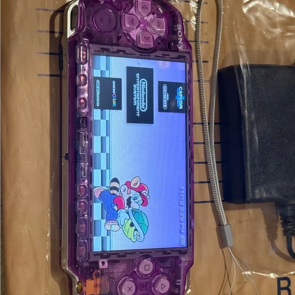 Sony Handheld Console in Transparent Purple